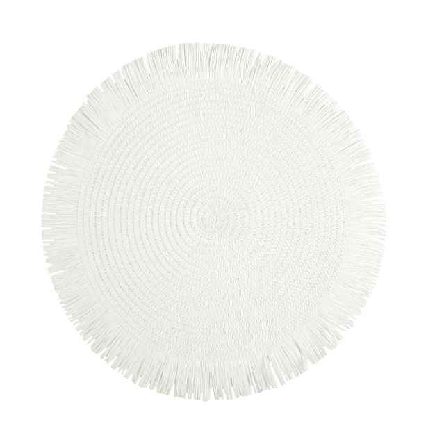 Prostírání kulaté BOHO I. bílá Ø 38 cm Mybesthome