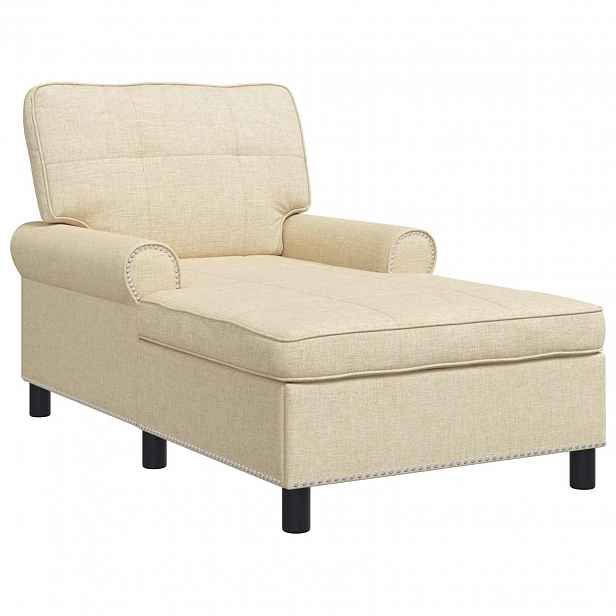 vidaXL Chaise Lounge Krémová textil 91 x 157 x 91 cm