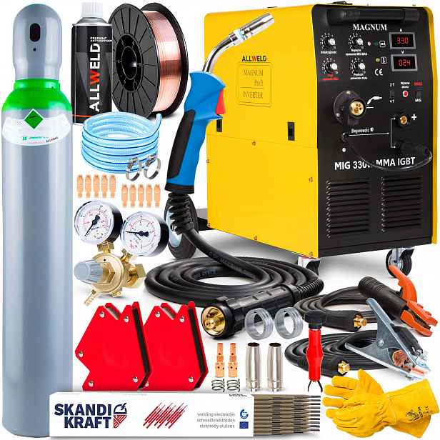Poloautomatický Svařovací Stroj Magnum Mig 330W Mma Igbt 330A 400V Hliníkové Pájení