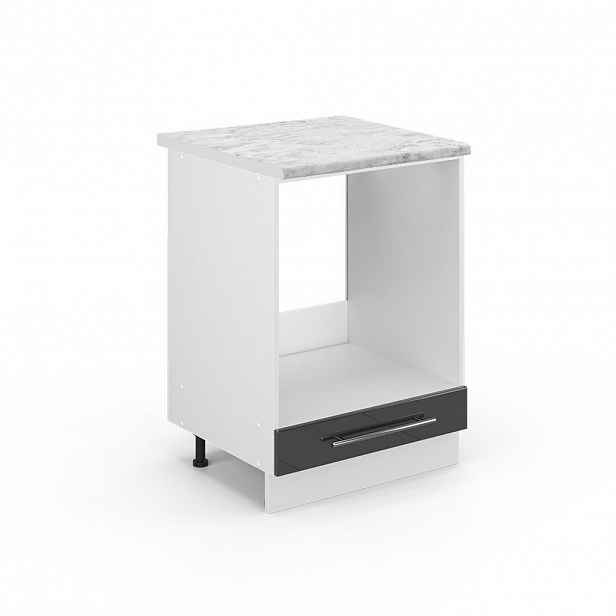 Vicco SKŘÍŇKA NA VESTAVĚNOU TROUBU Fame-Line Antracitový vysoký lesk 60 cm , PD Mramor