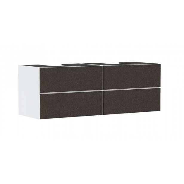 Hansgrohe Xevolos E - Umyvadlová skříňka, 157x56x55 cm, 4 zásuvky, matná bílá/textilní tmavá šedá 54199660