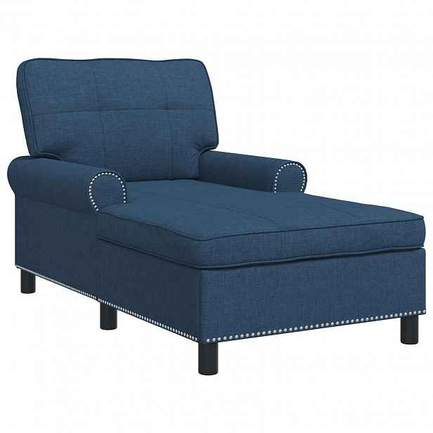 vidaXL Chaise Lounge Modrá textil 91 x 157 x 91 cm