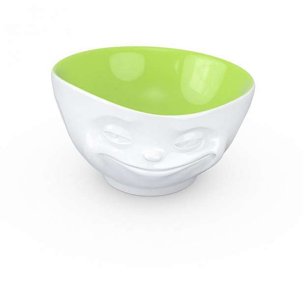 Bílo-pistáciová porcelánová usměvavá miska 58products