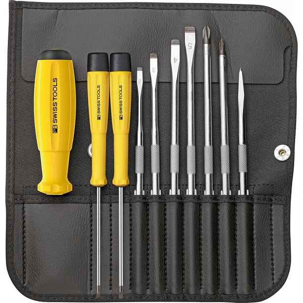 Sada šroubováků Esd 10-cz pouzdro vyměnitelné ploché trny Ph Pb Swiss Tools