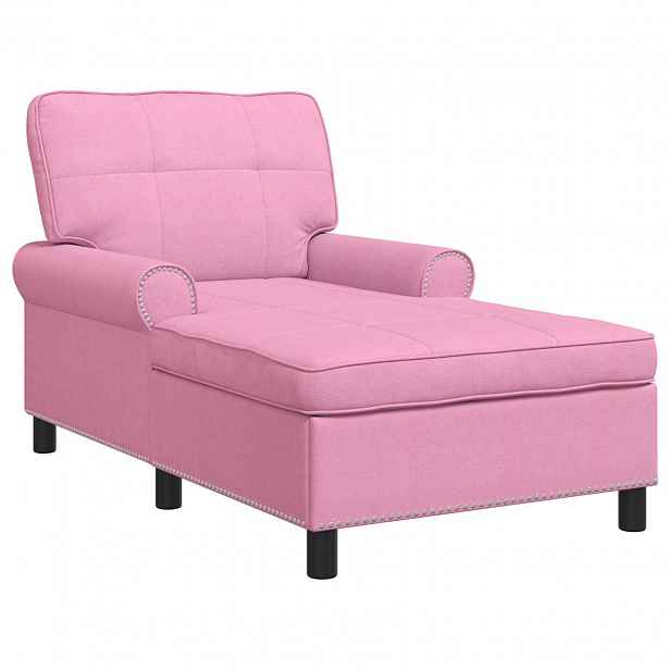 vidaXL Chaise Lounge Růžová textil 91 x 157 x 91 cm