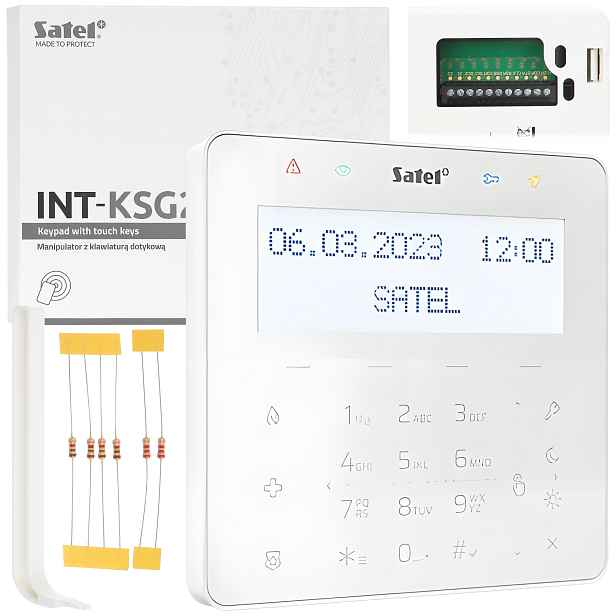 Manipulátorová dotyková klávesnice Satel INT-KSG2R-W ústředna Perfecta Integra