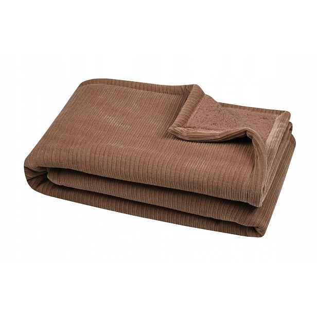 Plyšová Deka Polyester Velurová 130 X 160 CM, Hnědá