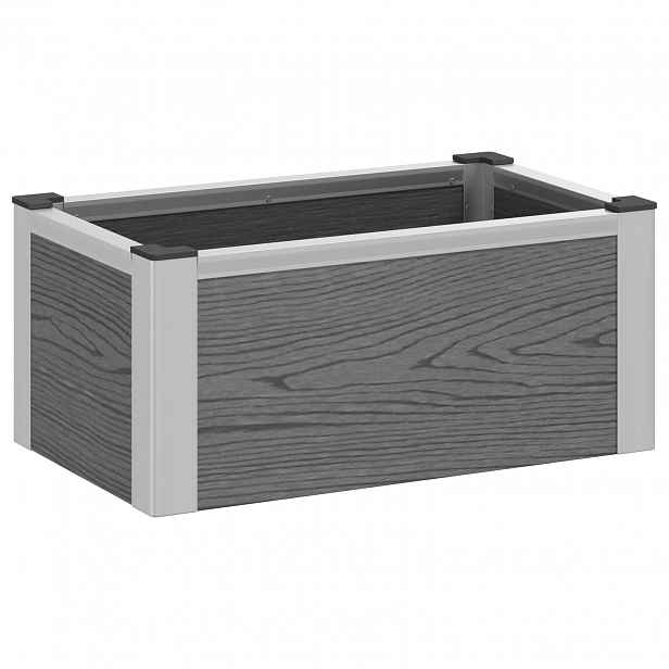 vidaXL Zahradní vyvýšený záhon Šedá 50 x 30 x 22 cm WPC a hliník
