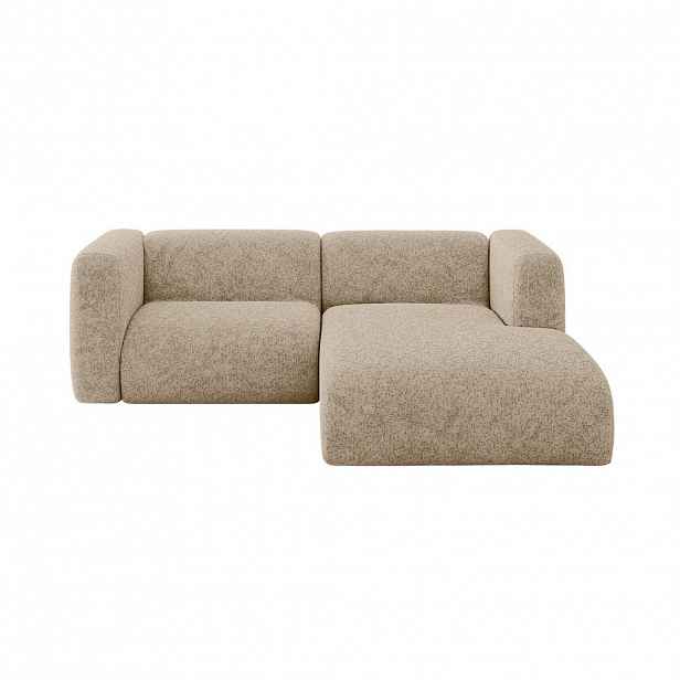 ALTDECOR ROHOVÁ SEDAČKA S PRAVOU OTOMANOU MIRA-L1 227x179x89 Hnědá Velur