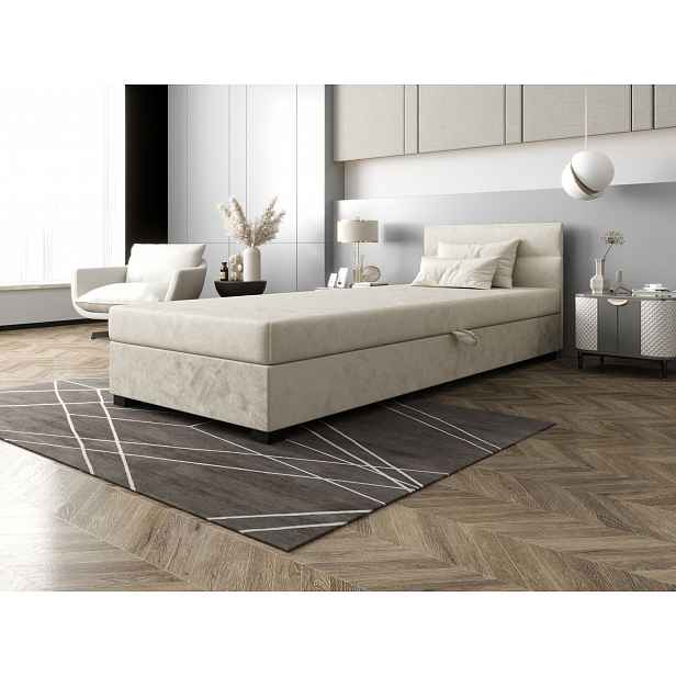 Jednolůžková čalouněná postel 80x195 NALINDA 2 - ecru