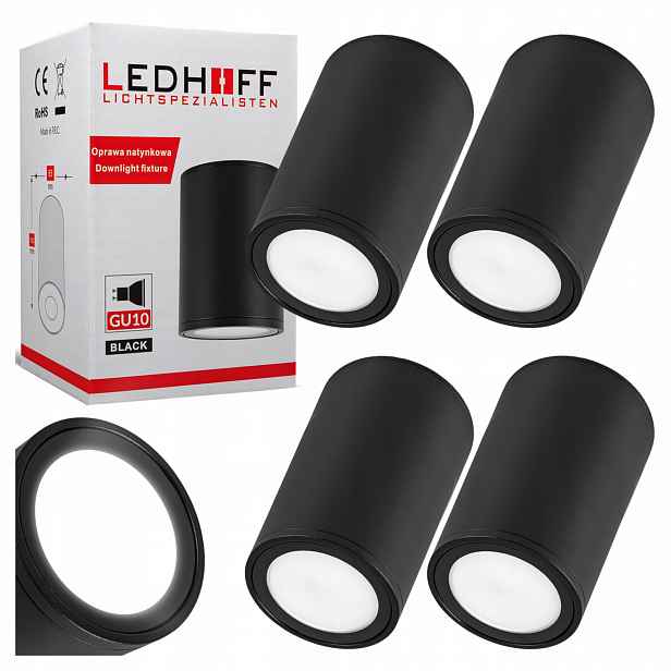 Led koupelnové halogenové nástěnné svítidlo Tuba GU10 stropní kulaté x4