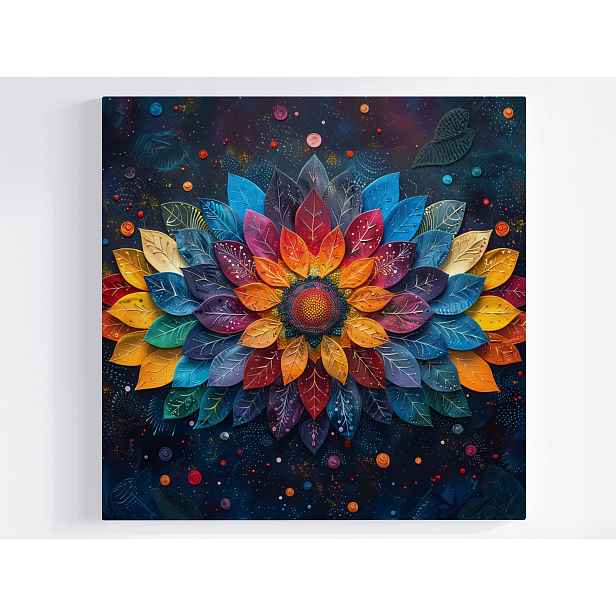 Obraz Na Plátně Canvas Barevné Listy Mandala Dekorace Abstrakce 50x50