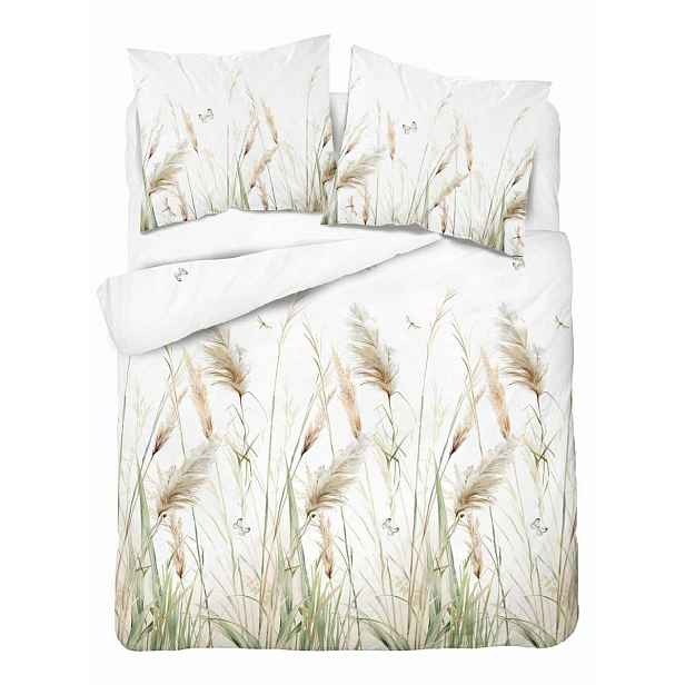 Povlečení 220x200 bílé s pampovými trávami Floral Harmony