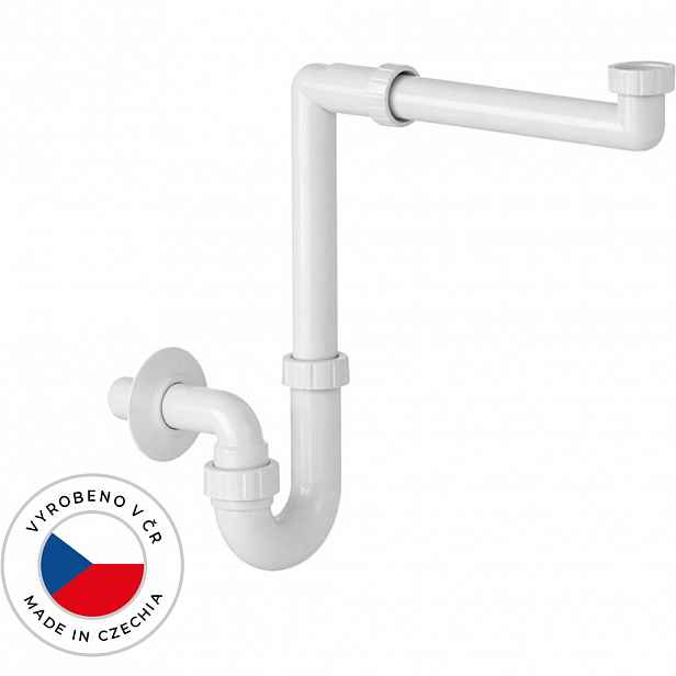 Sifon umyvadlový/nábytkový, místošetřící - 5/4" - plast - DN32/250-700 mm - bílá
