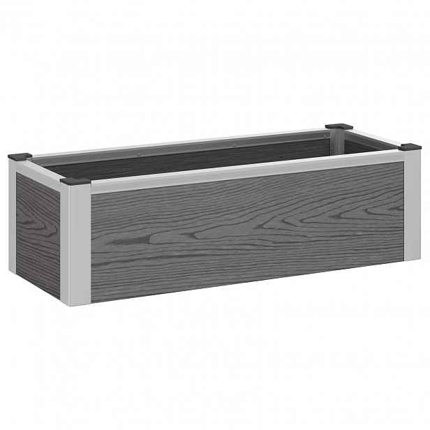 vidaXL Zahradní vyvýšený záhon Šedá 75 x 30 x 22 cm WPC a hliník