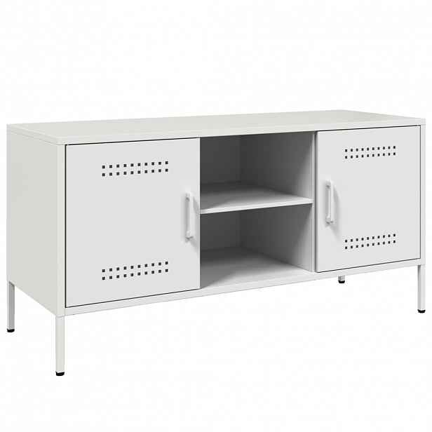 vidaXL TV skříňka bílá 100,5 x 39 x 50,5 cm ocel