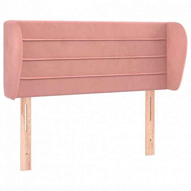 vidaXL Čelo postele typu ušák růžová 103x23x78/88 cm samet