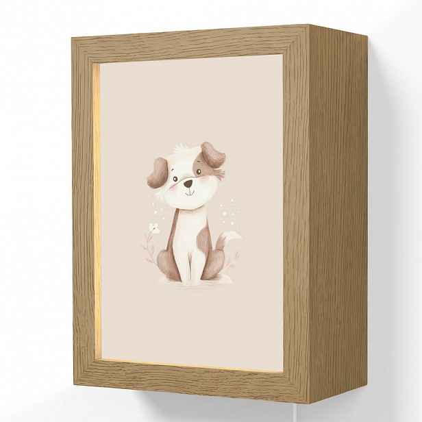 OnlyWow NÁSTĚNNÁ LAMPA Pes - skvrnitý - hnědý 15x20 cm