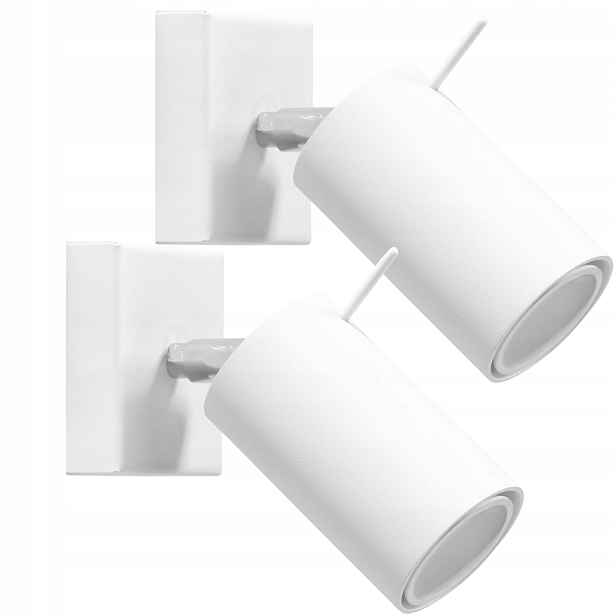 Sada 2 x Sollux Nástěnné svítidlo Ring Bílé 1xGU10 40W IP20 Pohyblivé