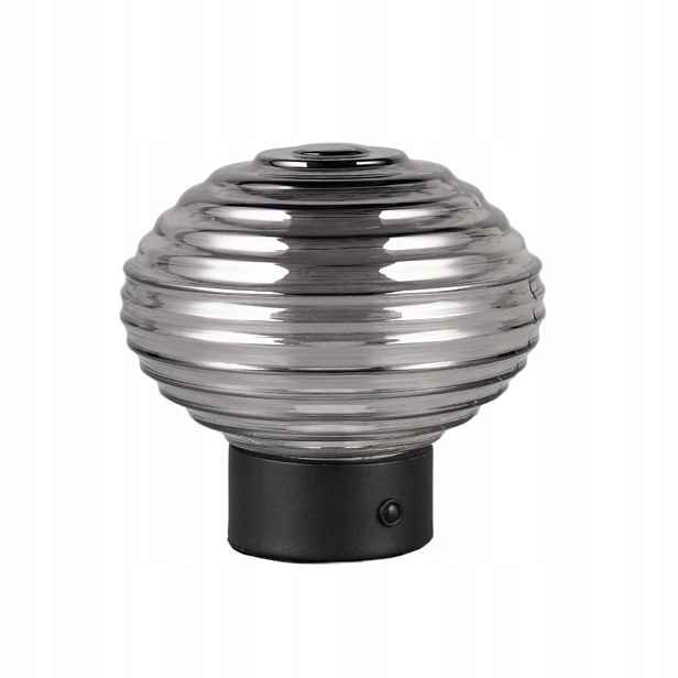 Skleněná Led stolní lampa černá Usb stmívatelná Earl Rl