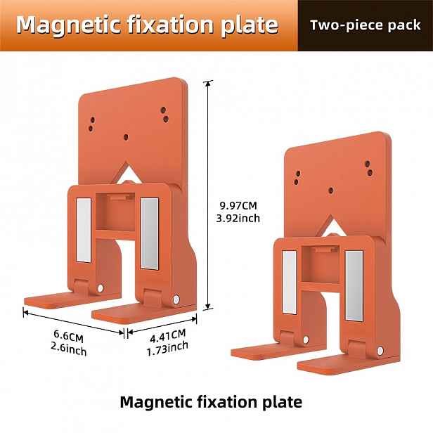 TEMU 2ks Imbot Magnetická podložka pro panty skříňových dveří, oranžová, nástroj pro vyrovnání mezery 2,6 mm, magnetické umístění, odolává posunu,