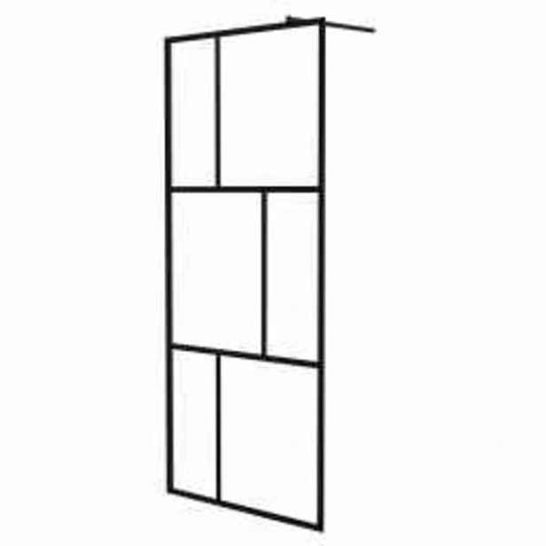 vidaXL Zástěna do průchozí sprchy s tvrzeným sklem černá 90 x 195 cm
