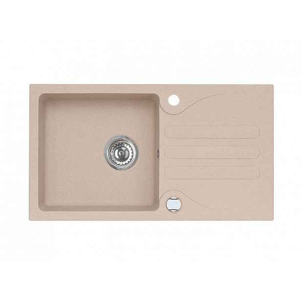 Alveus Galapagos - Granitový dřez 77x43 cm, s ovládáním odtoku, beige 1091213