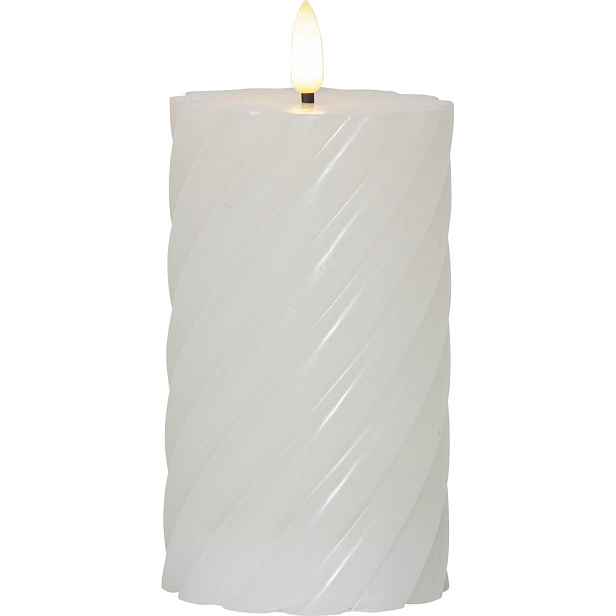 Bílá vosková LED svíčka Star Trading Flamme Swirl, výška 15 cm