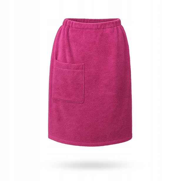 Froté kilt s kapsou VitalHome 80x140 cm na suchý zip do sauny Růžový