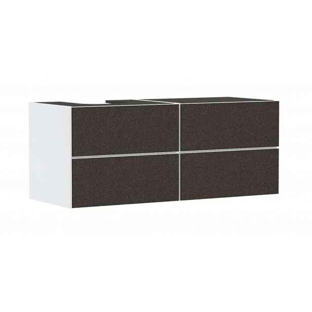 Hansgrohe Xevolos E - Umyvadlová skříňka, 137x56x55 cm, 4 zásuvky, matná bílá/textilní tmavá šedá 54236660