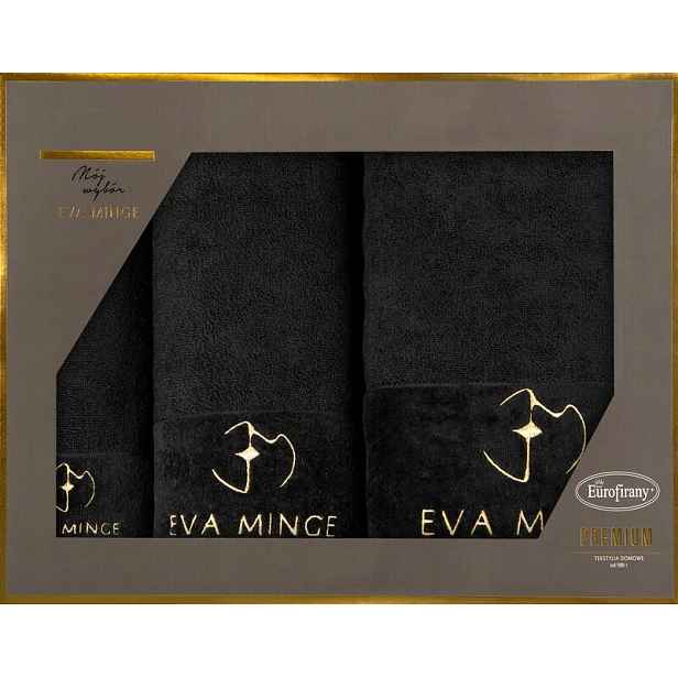 Sada ručníků v krabičce 3 ks Gaja černá 550 g/m2
