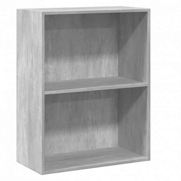 vidaXL 2patrová knihovna betonově šedá 60 x 30 x 76,5 cm dřevotříska