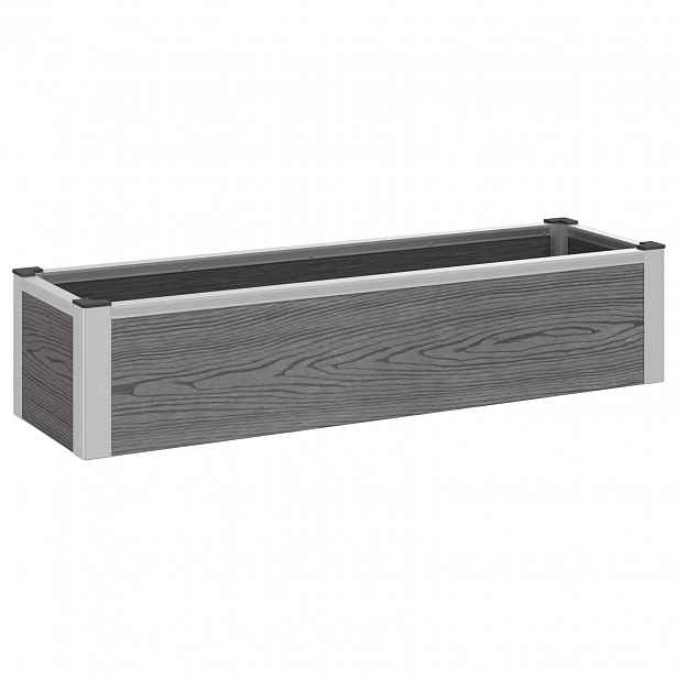 vidaXL Zahradní vyvýšený záhon Šedá 100 x 30 x 22 cm WPC a hliník