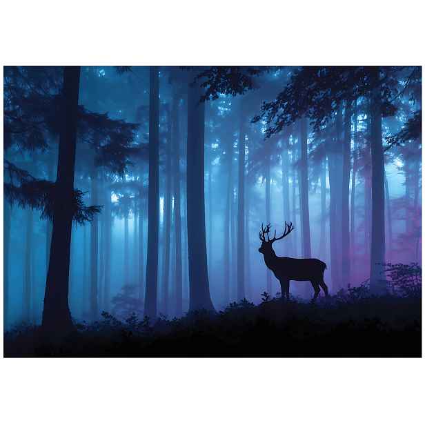 Fototapeta Modrý Les Jelen Tapeta Do Předsíně Obývacího Pokoje Kanceláře 150x105