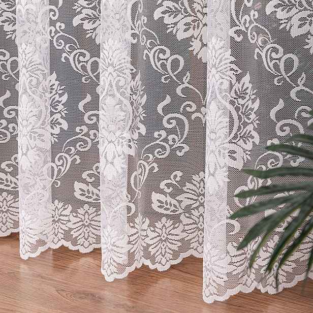 Mg Záclona žakárová Ornament 22702M Bílá 250x230 cm Hotová S Páskou M