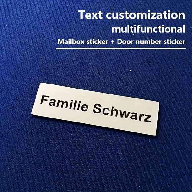 TEMU Nerezová cedulka na poštovní schránku - Personalizované jméno, číslo, firma a další - Odolná destička vhodná pro kancelářské poštovní schránky,