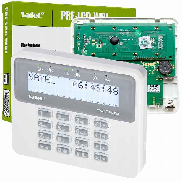 Bezdrátový LCD manipulátor Satel Prf-lcd-wrl pro centrální klávesnice Perfecta