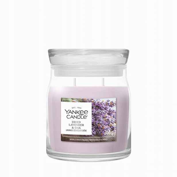 Střední vonná svíčka Yankee Candle Dried Lavender & Oak