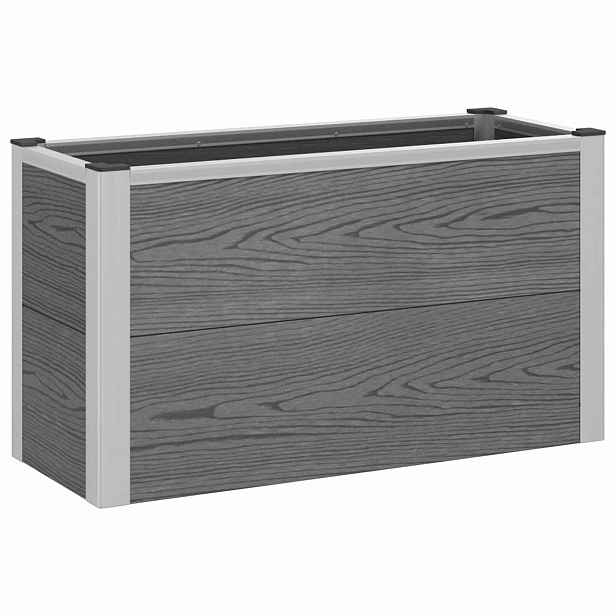 vidaXL Zahradní vyvýšený záhon Šedá 75 x 30 x 42 cm WPC a hliník