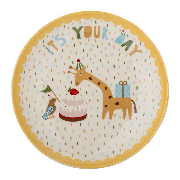 Žlutý/krémový dětský talíř z kameniny ø 16 cm Celebrate – Bloomingville Mini