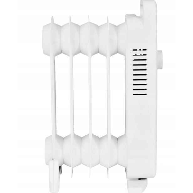 Olejový radiátor bílý 500 W, přenosný termostat