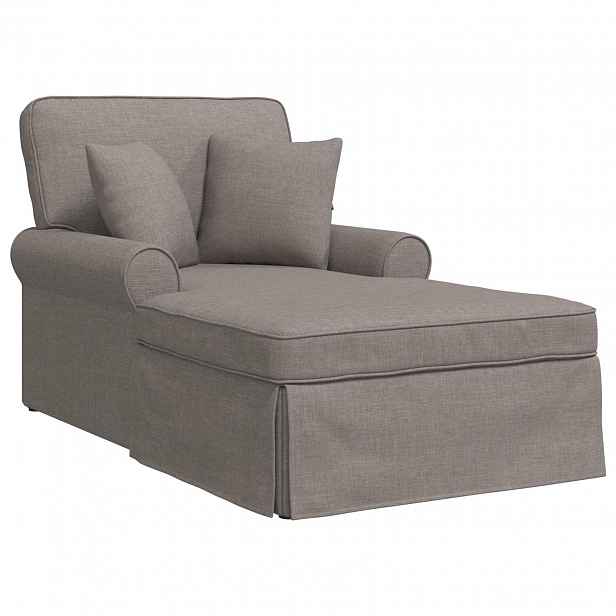 vidaXL Lounge chaise s volánem 3 ks Taupe textil 91 x 157 x 91 cm