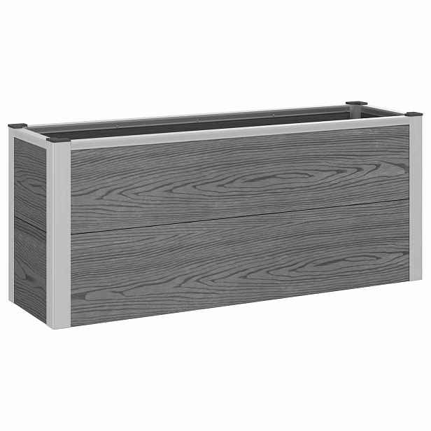 vidaXL Zahradní vyvýšený záhon Šedá 100 x 30 x 42 cm WPC a hliník
