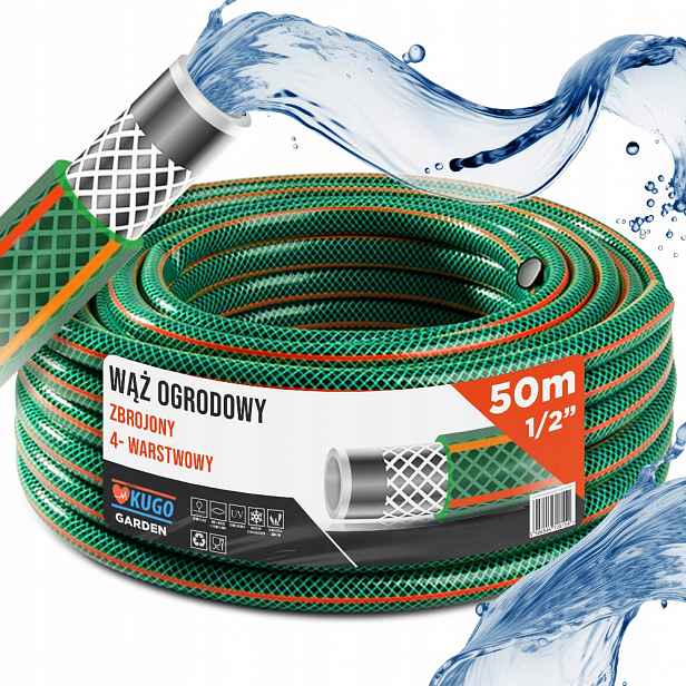Hadice 1/2" 50 m 4VRSTVÁ Vyztužená Polská Výroba