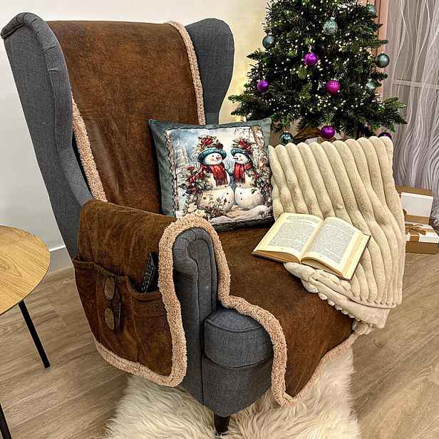 Luxusní přehoz na křeslo s BERÁNKEM