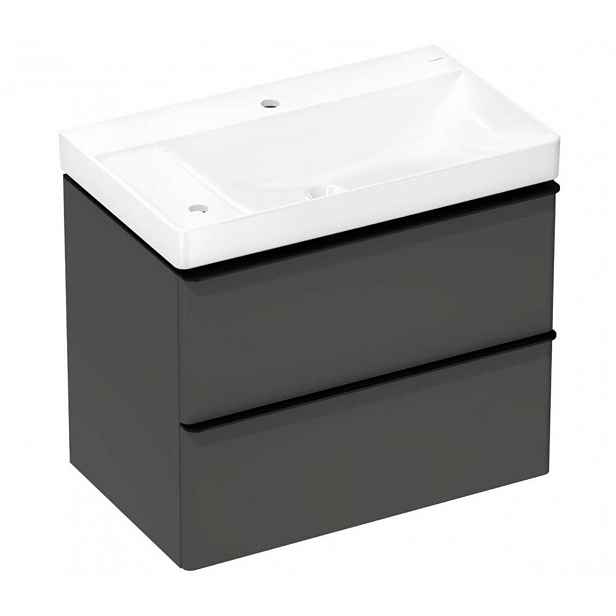 Hansgrohe Xelu Q - Skříňka s umyvadlem, 63x78x50 cm, 2 zásuvky, matná šedá/matná černá 54378670