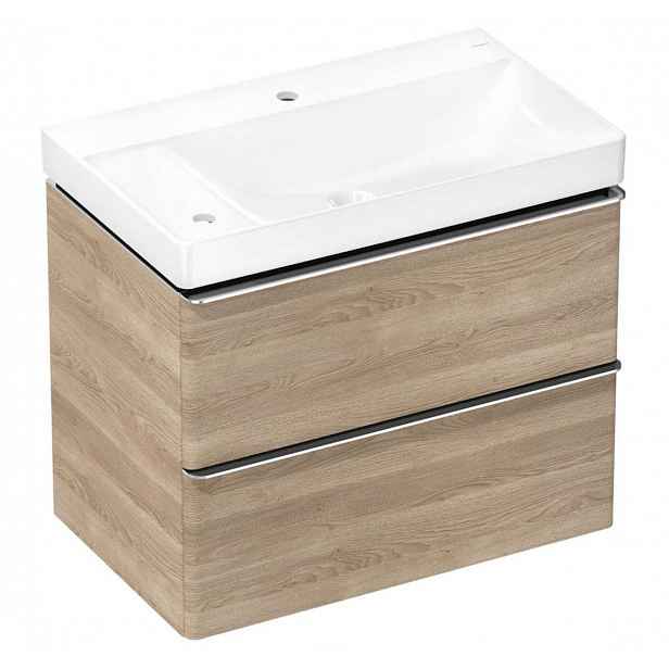 Hansgrohe Xelu Q - Skříňka s umyvadlem, 63x78x50 cm, 2 zásuvky, přírodní dub/chrom 54379000
