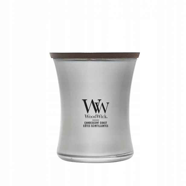 WoodWick střední svíčka Candescent Coast dřevěný knot 65 hodin hoření