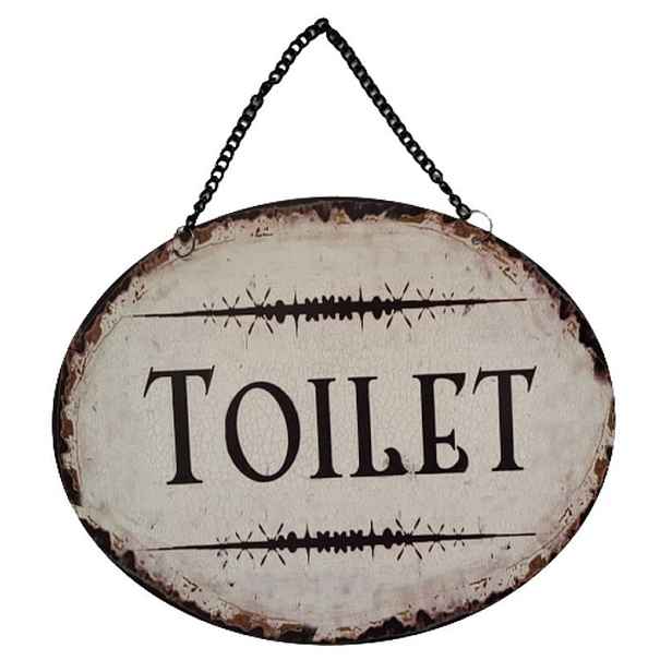 Závěsná kovová cedule s řetízkem Toilet - 25*20 cm Ostatní