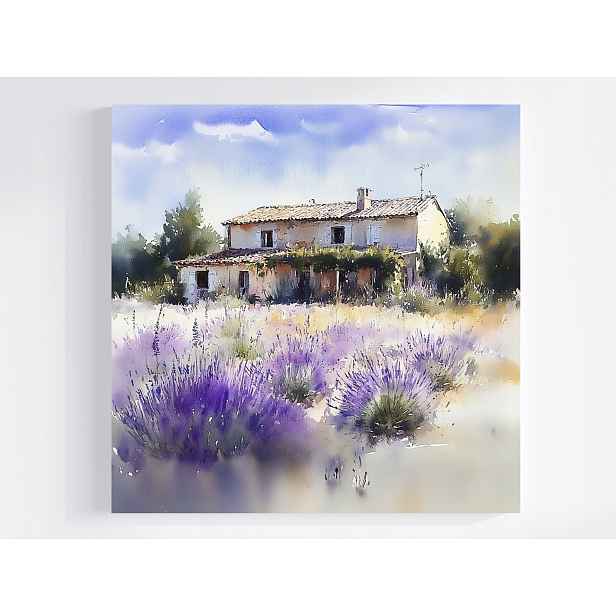 Obraz Na Plátně Canvas Krajina Vesnice Francie Dům Vila Zahrada Levandule 50x50